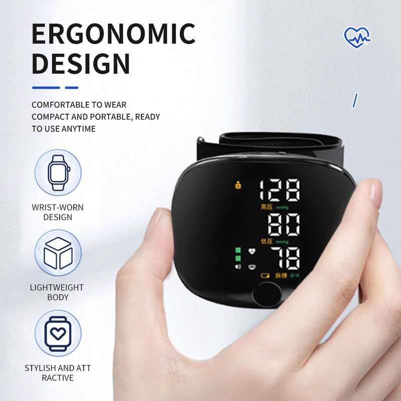 Rechargeable Wrist Blood Pressure with LED Touch Screen, Voice Broadcast,Accurate Home BP Tracking Made Simple,5.3 - 7.6 Inches