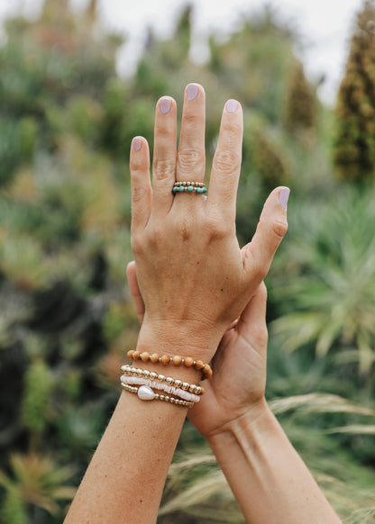 Dainty 14K Gold Filled + Sea Shell || Stretch Anklet or Bracelet