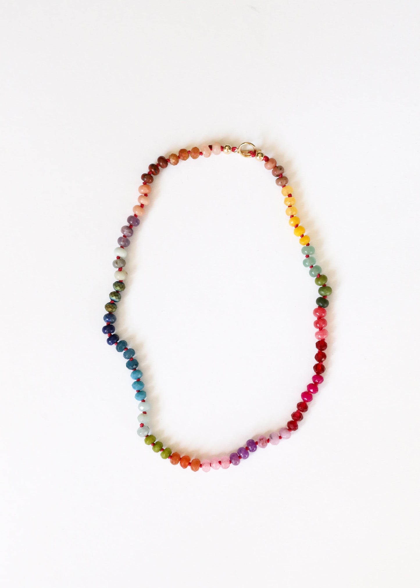 Natural Gemstone Necklace + 14k Gold Filled Toggle : Gold Rush