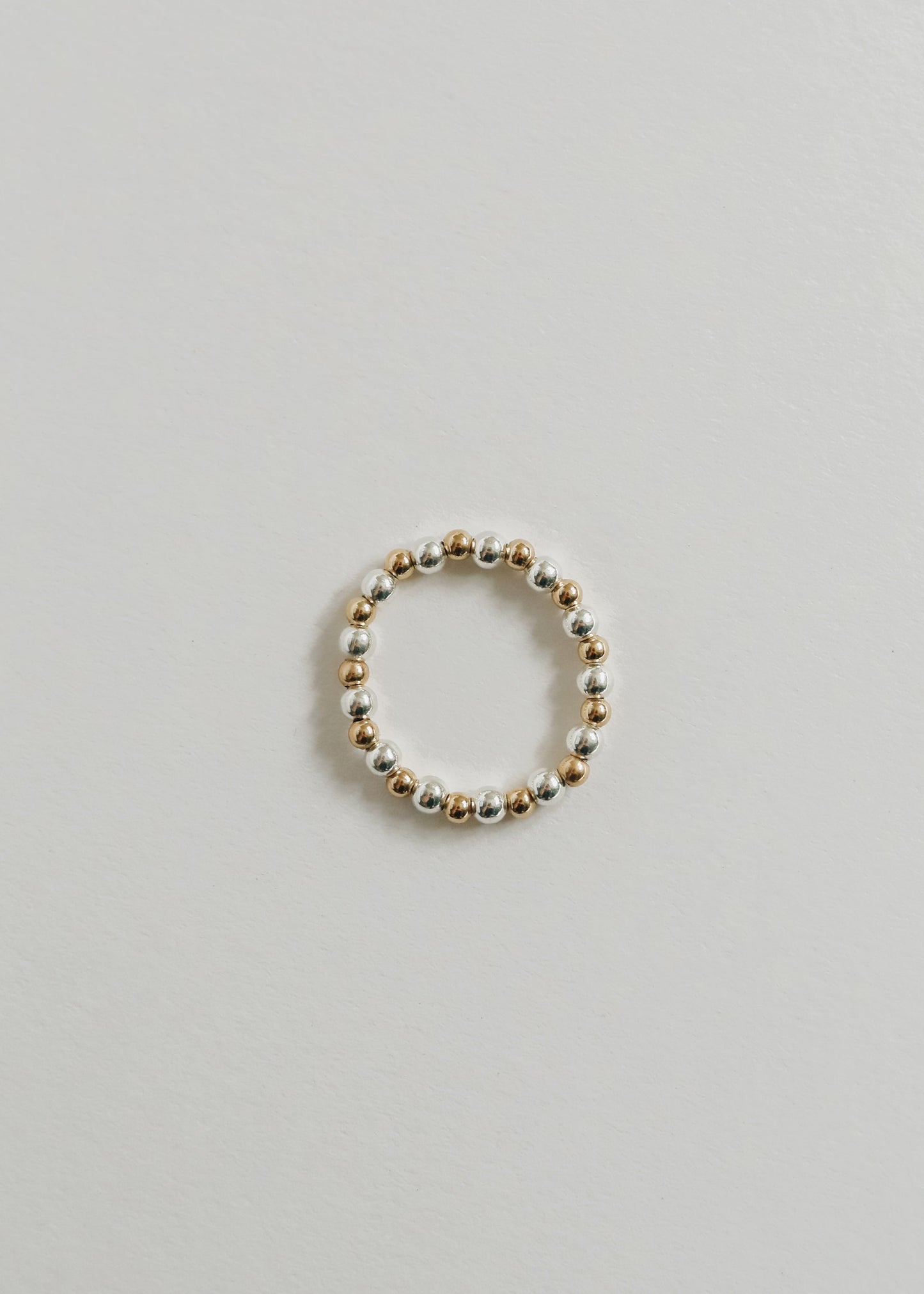 Sterling Silver + 14k Gold Filled || Beaded Stretch Ring