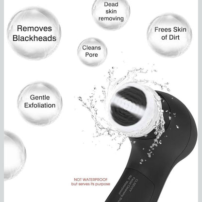 CLSEVXY Electric Face Spin Cleansing Brushes with 6 Brush Heads for Deep Cleansing, Gentle Exfoliating, Removing Blackheads & Massaging - Cleanser, Facial Wash, Facial Cleansing, Skin Repair