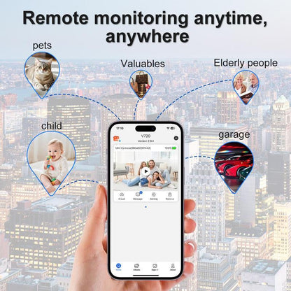 Wireless Indoor Hidden Spy Camera with Night Vision – Mini Security Cam for Baby, Pet, and Home Monitoring, Works with Smartphones and Tablets – Ideal Holiday Gift