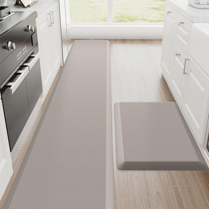 Kitchen Mats, 2PCS Kitchen Rugs, Cushioned anti Fatigue Kitchen Mats for Floor, Non-Slip Standing Desk Mat, Waterproof Kitchen Rug Set for Kitchen,20" X 32"+20" X 94.5"-Full 1Inch Thick,Black