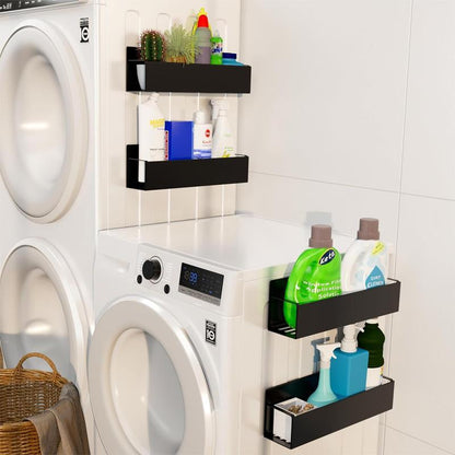 4-Pack Magnetic Spice Rack with Hooks & Paper Towel Holder | Organizer for Refrigerator, Microwave & Kitchen Gadgets | Home Organization & Christmas Decoration Gift