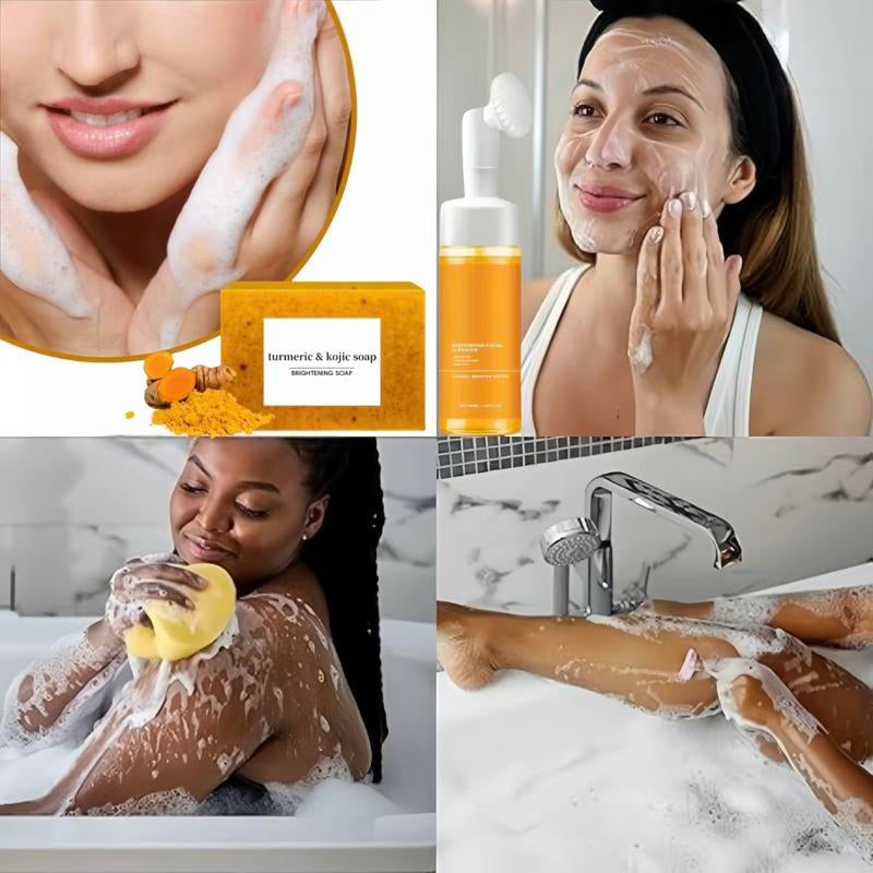 Turmeric Cleansing Duo: Mousse & Soap for Radiant Skin - Perfect Father's Day Gift!