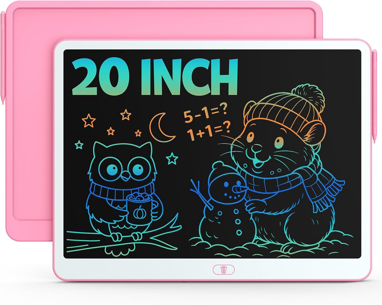 Bravokids 10 Inch LCD Writing Tablet for 3-8 Year Olds - Electronic Drawing Pad and Doodle Board as Educational Birthday Gifts for Girls and Boys (Pink)