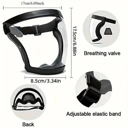 Full Face Super Protective Shields, Anti-Blue Light Unisex Cycling Face Shield with Splash Proof Full Face Protective Protect Eyes, Nose, Mouth, Anti-Splash and Anti-Sand Headgear