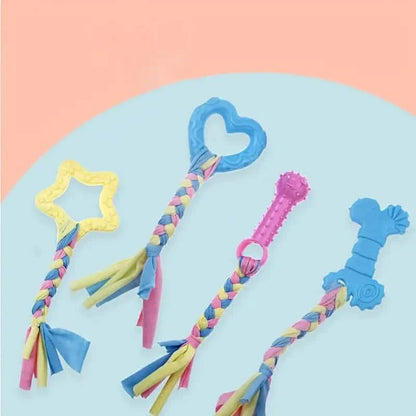 6-Pack: Puppy Teething Chew Toys with Interactive Ropes