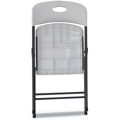 Alera Molded Resin Folding Chair, Supports Up to 225 lb, White Seat/Back, Dark Gray Base, 4/Carton