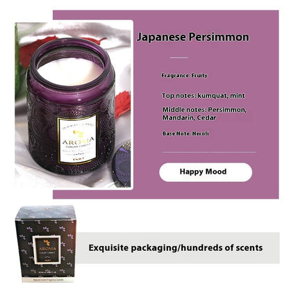 Large Aromatherapy Candle Creative Relief Glass