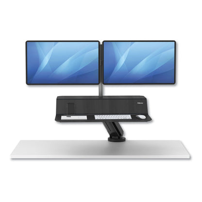Fellowes Lotus RT Sit-Stand Workstation, 35.5" x 23.75" x 42.2" to 49.2", Black