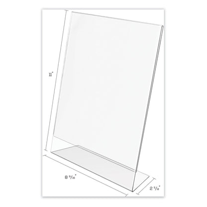 deflecto Classic Image Slanted Sign Holder, 8.5 x 11, Clear Frame, 12/Pack