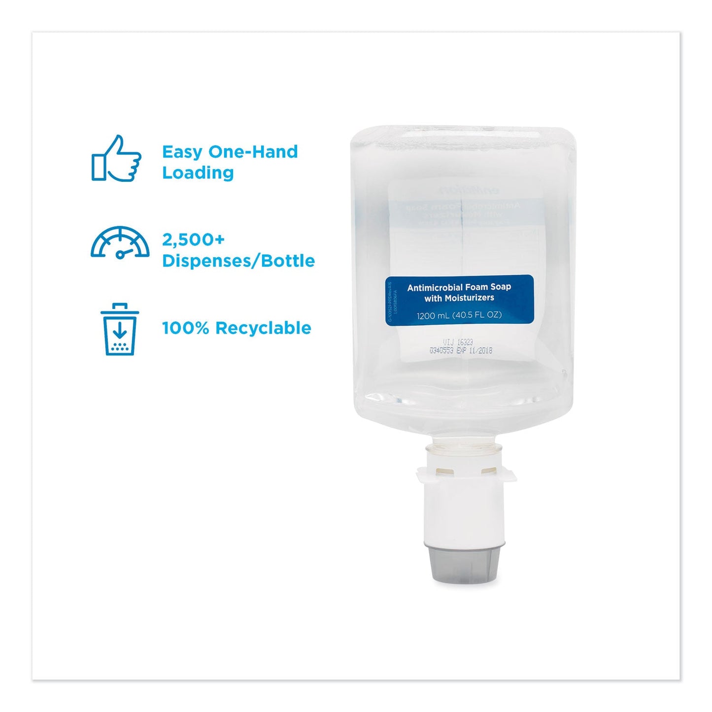 Georgia Pacific GP enMotion Automated Touchless Antimicrobial Foam Soap Refill, Unscented, 1,200 mL, 2/Carton