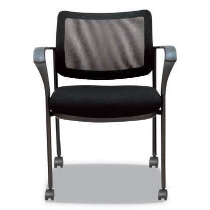Alera IV Series Guest Chairs, Mesh Back, Fabric Seat, 25.19" x 23.62" x 32.28", Black, 2/Carton