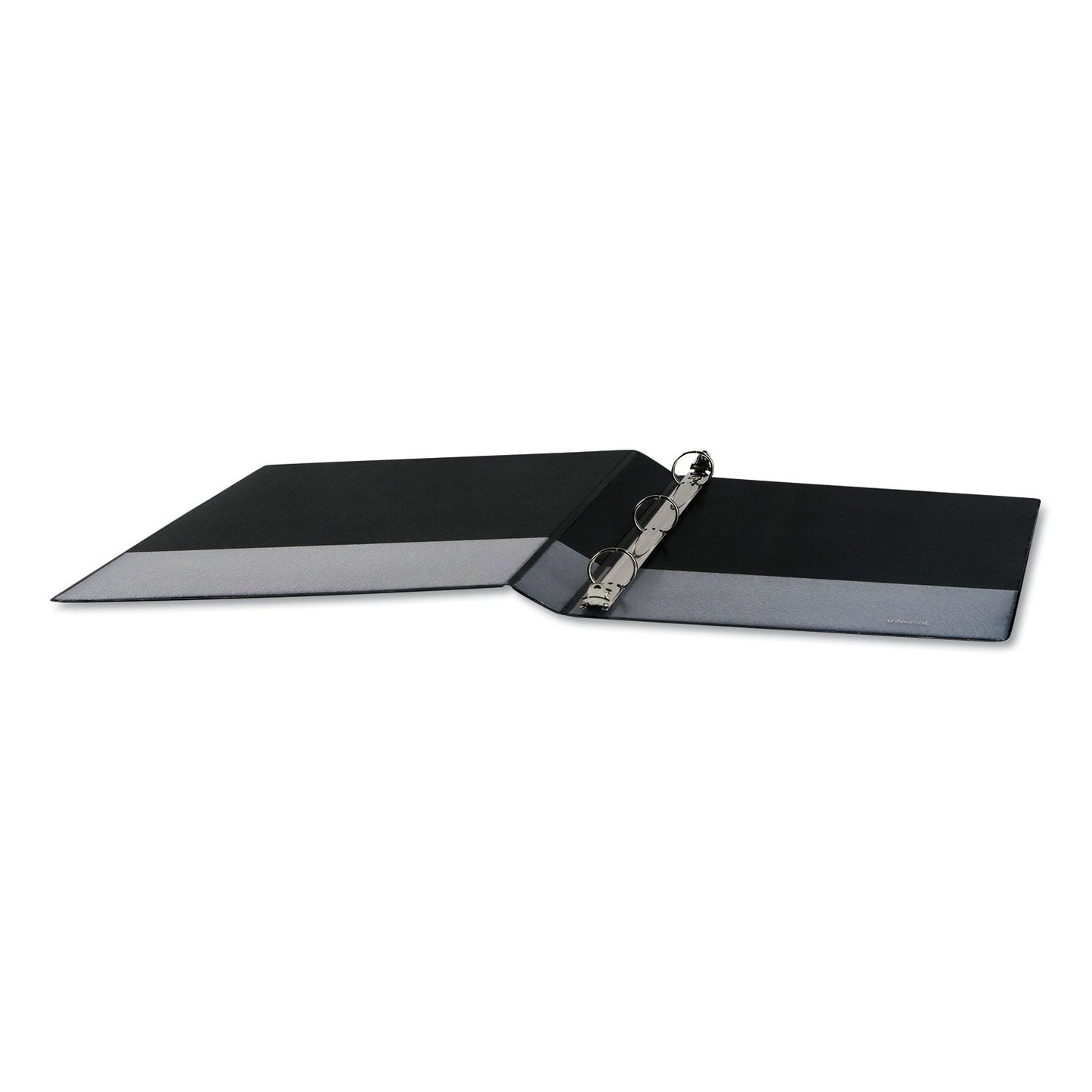 Universal Deluxe Round Ring View Binder, 3 Rings, 1" Capacity, 11 x 8.5, Black