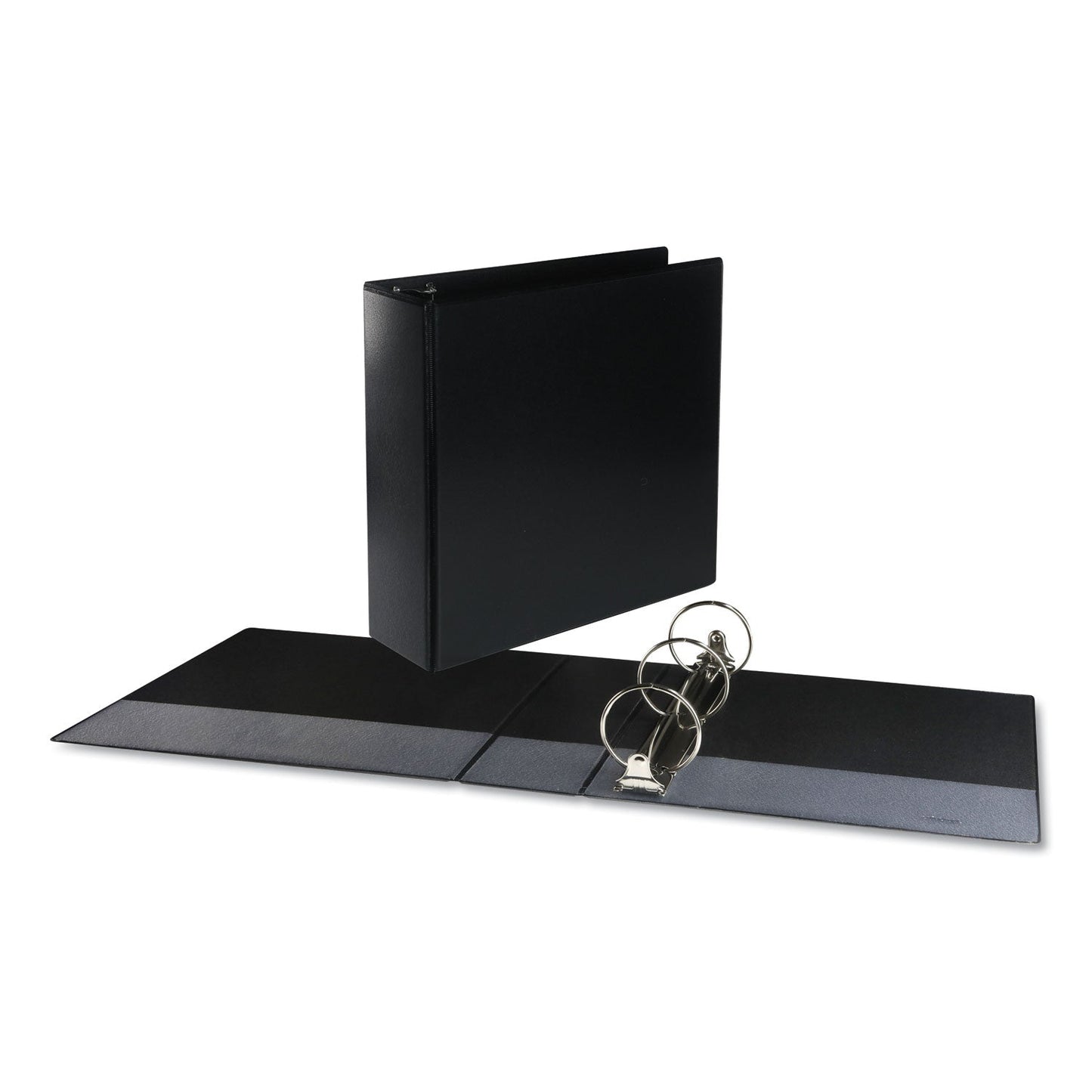 Universal Deluxe Round Ring View Binder, 3 Rings, 3" Capacity, 11 x 8.5, Black