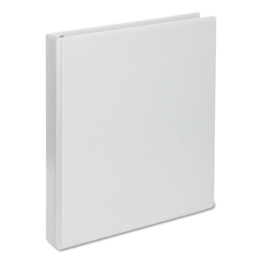 Universal Deluxe Round Ring View Binder, 3 Rings, 1" Capacity, 11 x 8.5, White