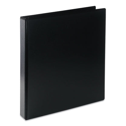 Universal Deluxe Round Ring View Binder, 3 Rings, 1" Capacity, 11 x 8.5, Black