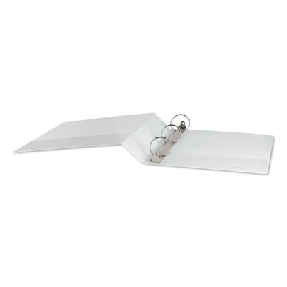 Universal Deluxe Round Ring View Binder, 3 Rings, 2" Capacity, 11 x 8.5, White