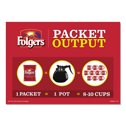 Folgers Ground Coffee Fraction Packs, Traditional Roast, 2oz, 42/Carton