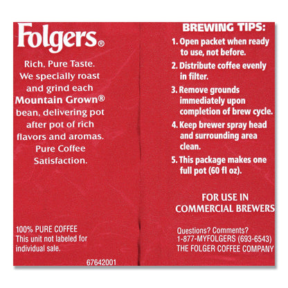 Folgers Coffee, Fraction Pack, Classic Roast, 1.5oz, 42/Carton