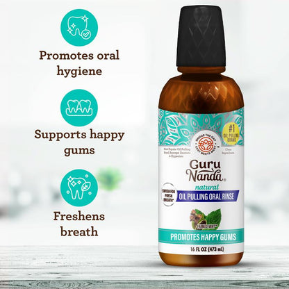 16Oz Refill Bottle - Gurunanda Cocomint Pulling Oil with 7 Essential Oils & Vitamins D, E & K2