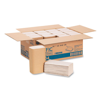 Georgia Pacific Pacific Blue Basic S-Fold Paper Towels, 10.25 x 9.25, Brown, 250/Pack, 16 Packs/Carton