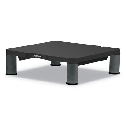 Fellowes Standard Monitor Riser, 13.38" x 13.63" x 2" to 4", Graphite, Supports 60 lbs