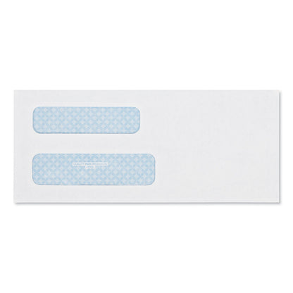 Quality Park Double Window Security-Tinted Check Envelope, #8 5/8, Commercial Flap, Gummed Closure, 3.63 x 8.63, White, 500/Box