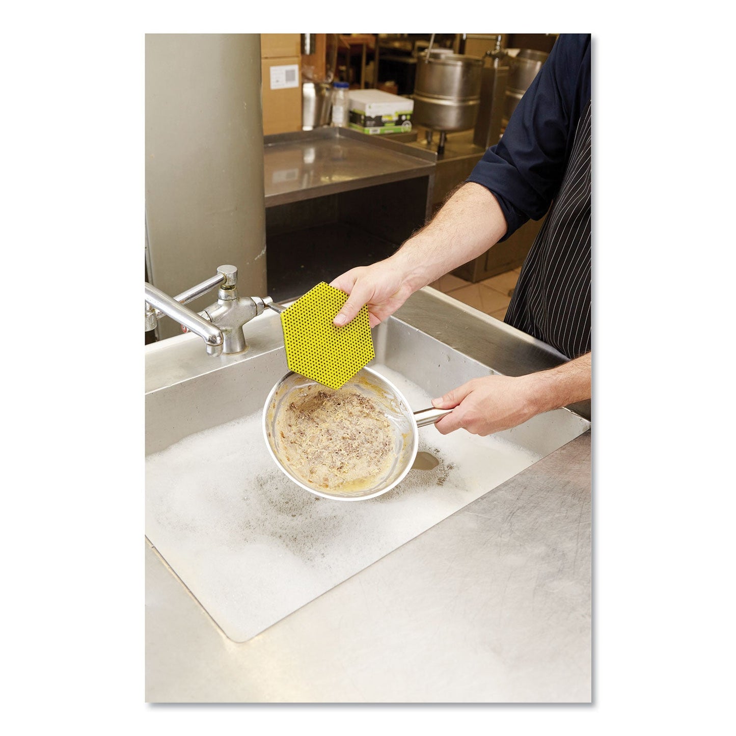 Scotch-Brite Dual Purpose Scour Pad, 5 x 5, Green/Yellow, 15/Carton