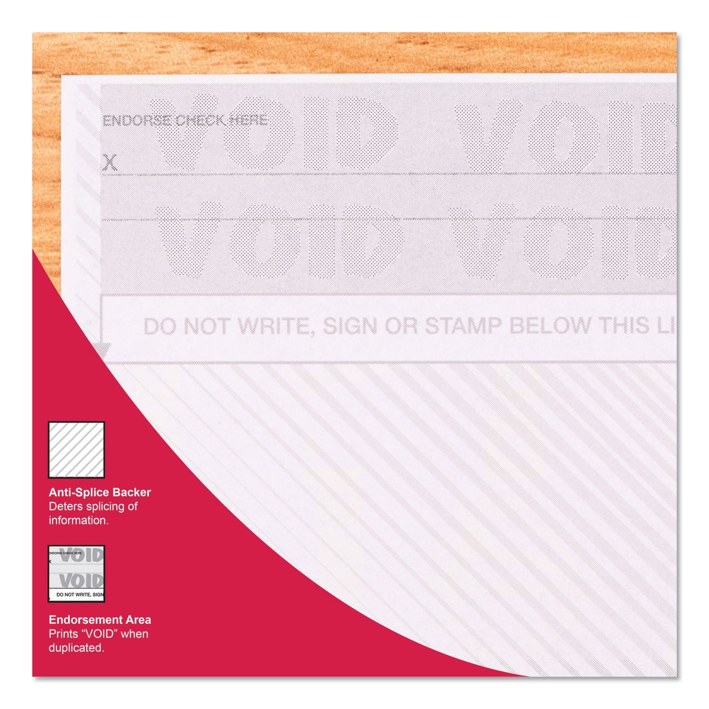 DocuGard Standard Security Check, 11 Features, 8.5 x 11, Blue Marble Bottom, 500/Ream