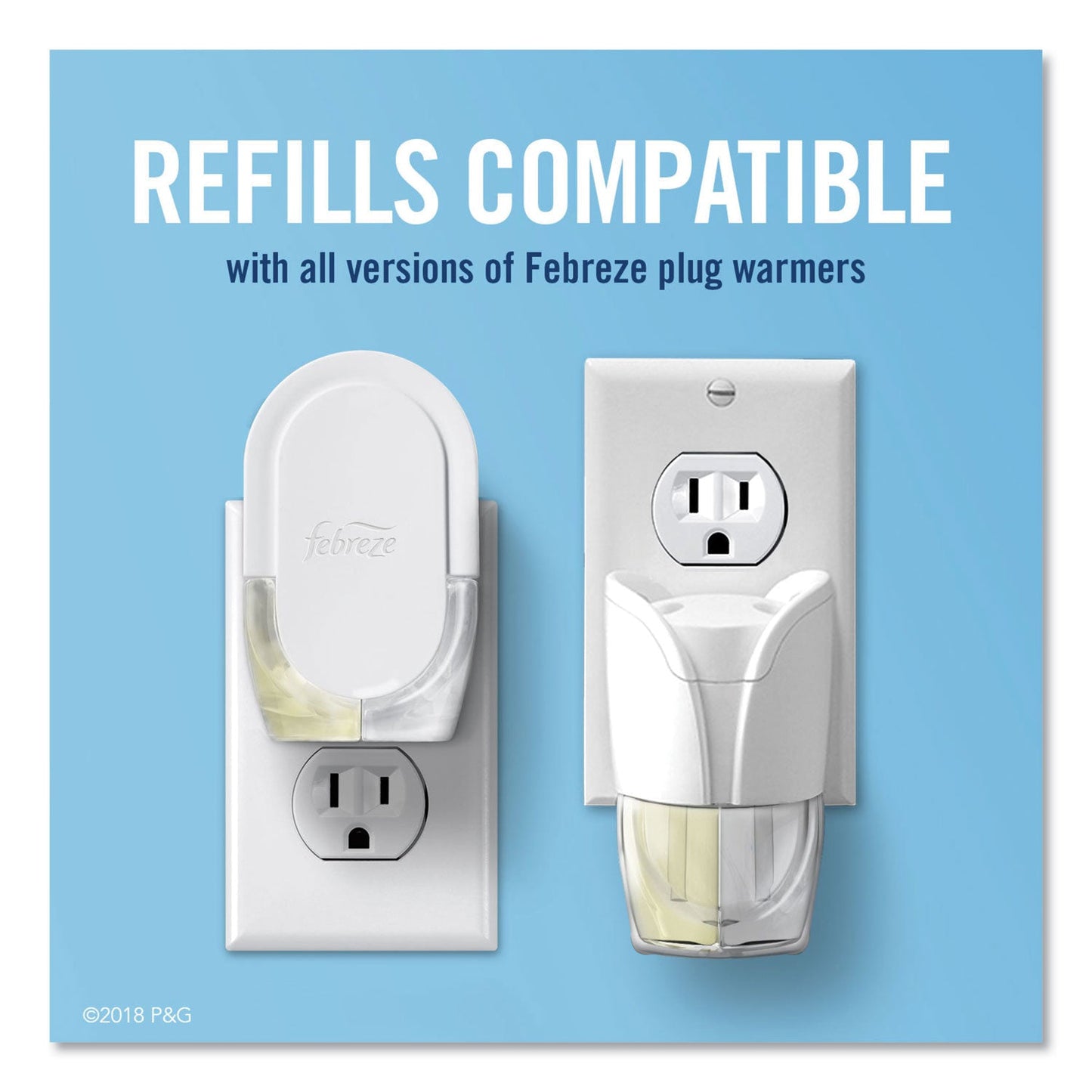 Febreze PLUG Air Freshener Refills, Linen and Sky, 0.87 oz, 6/Carton
