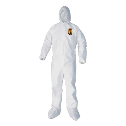 KleenGuard A40 Elastic-Cuff, Ankle, Hood and Boot Coveralls, 2X-Large, White, 25/Carton