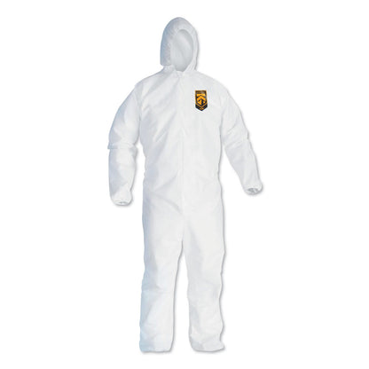 KleenGuard A40 Elastic-Cuff and Ankles Hooded Coveralls, 2X-Large, White, 25/Carton
