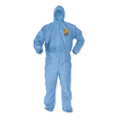 KleenGuard A60 Elastic-Cuff, Ankles and Back Hooded Coveralls, 3X Large, Blue, 20/Carton