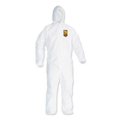 KleenGuard A20 Breathable Particle Protection Coveralls, Zipper Front, Large, White