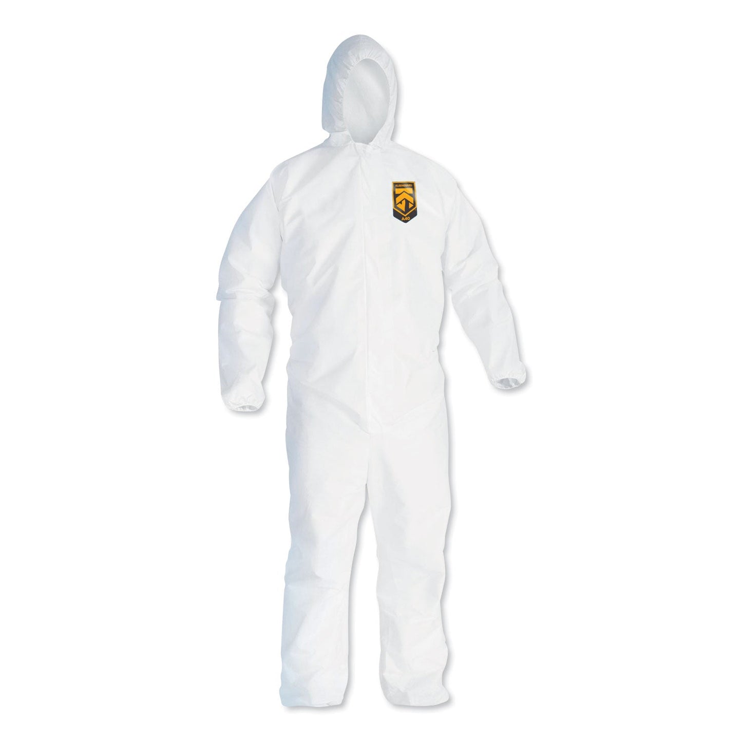 KleenGuard A40 Elastic-Cuff and Ankles Hooded Coveralls, X-Large, White, 25/Carton