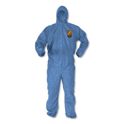 KleenGuard A60 Elastic-Cuff, Ankles and Back Hooded Coveralls, 2X-Large, Blue, 24/Carton