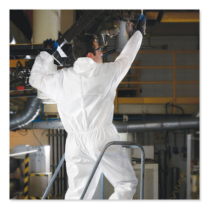 KleenGuard A20 Elastic Back, Cuff and Ankles Hooded Coveralls, 4X-Large, White, 20/Carton