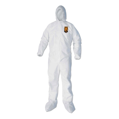 KleenGuard A40 Elastic-Cuff, Ankle, Hood and Boot Coveralls, X-Large, White, 25/Carton