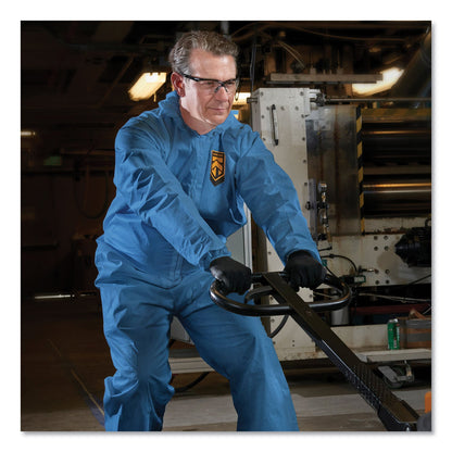 KleenGuard A60 Elastic-Cuff, Ankles and Back Hooded Coveralls, 2X-Large, Blue, 24/Carton