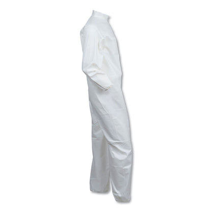 KleenGuard A40 Elastic-Cuff and Ankles Coveralls, White, Large, 25/Carton