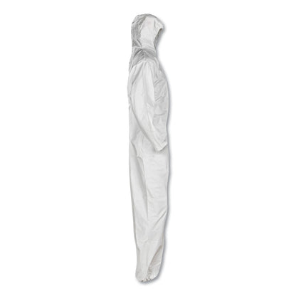 KleenGuard A20 Elastic Back, Cuff and Ankle Hooded Coveralls, Zip, X-Large, White, 24/Carton