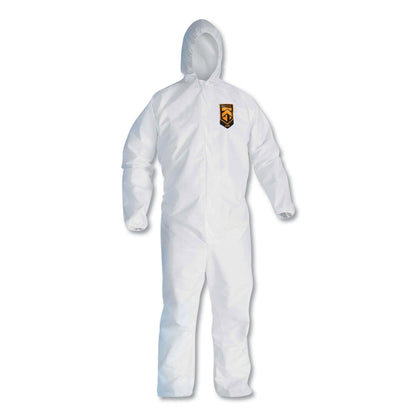 KleenGuard A20 Elastic Back, Cuff and Ankles Hooded Coveralls, 4X-Large, White, 20/Carton