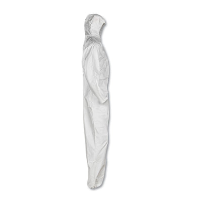 KleenGuard A20 Elastic Back, Cuff and Ankles Hooded Coveralls, 4X-Large, White, 20/Carton
