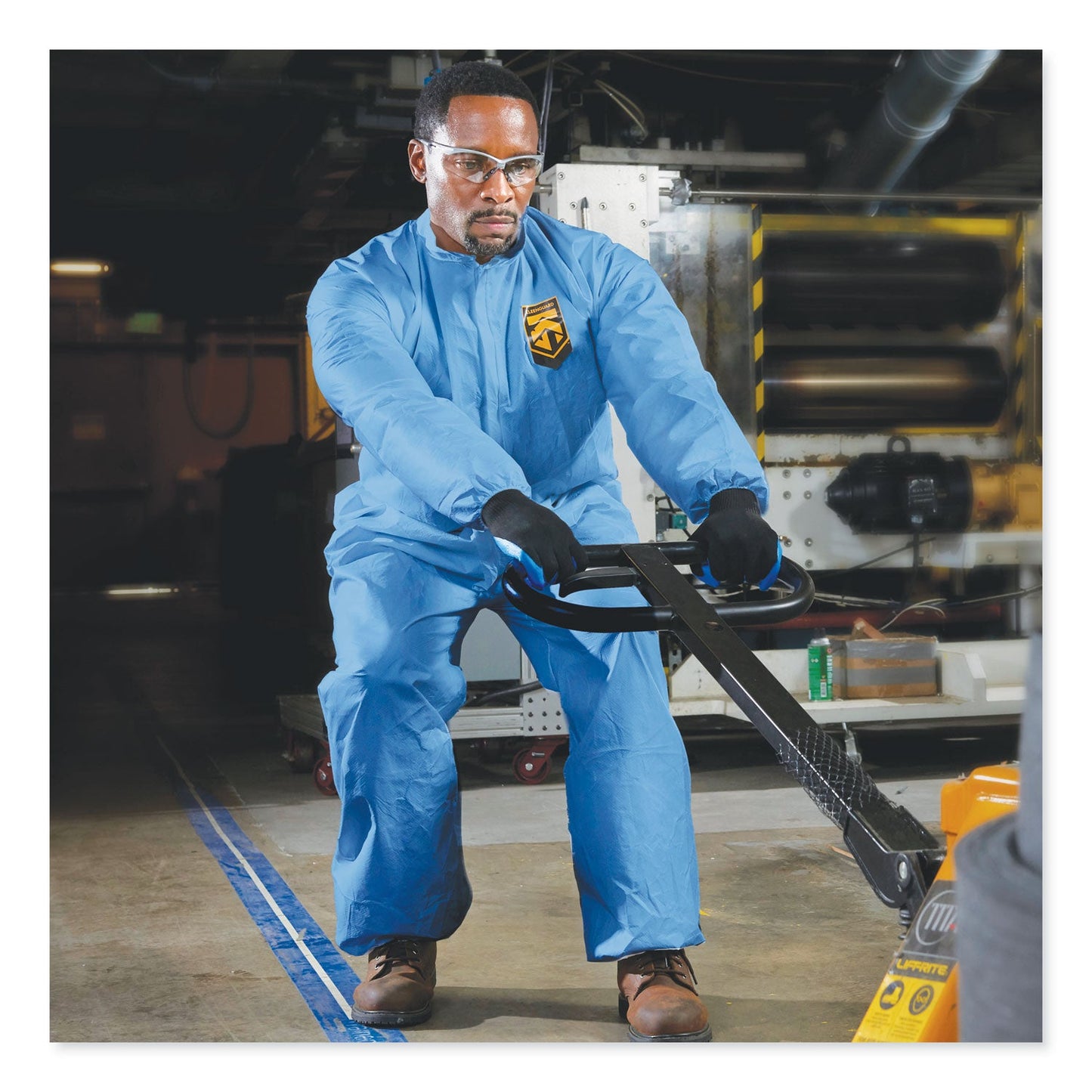 KleenGuard A60 Elastic-Cuff, Ankle and Back Coveralls, X-Large, Blue, 24/Carton