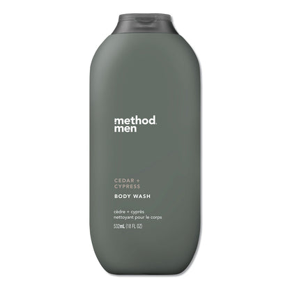 Method Mens Body Wash, Cedar and Cyprus, 18 oz, 6/Carton