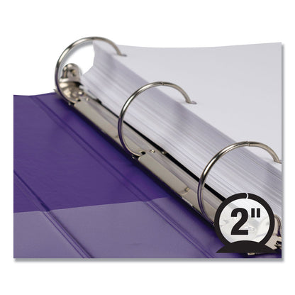 Samsill Earth’s Choice Biobased Durable Fashion View Binder, 3 Rings, 2" Capacity, 11 x 8.5, Purple, 2/Pack