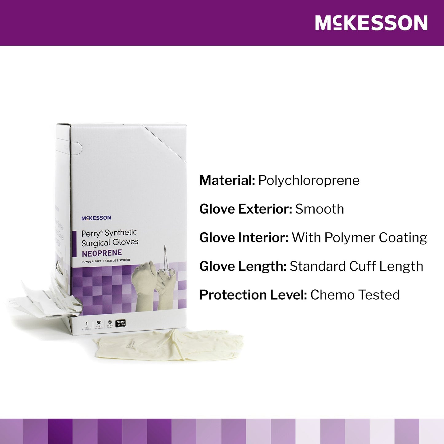 McKesson Perry® Polychloroprene Surgical Glove, Size 5.5, Cream 20-2655N