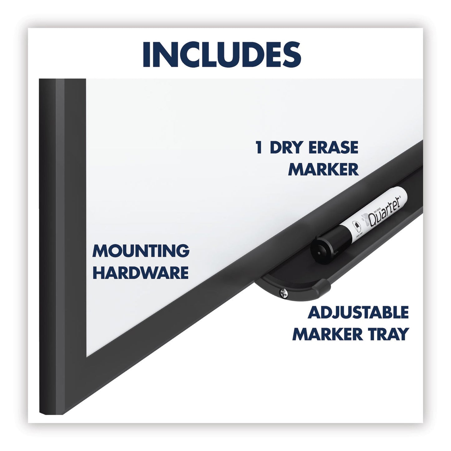 Quartet Classic Series Total Erase Dry Erase Board, 72 x 48, White Surface, Black Frame